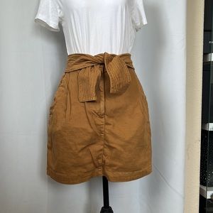 Ulla Johnson Khaki bow waist skirt
